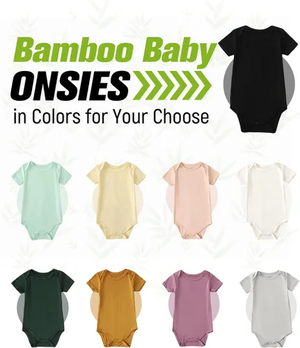 Vista 6 de DEFAHN 2 unids de bambú bebé mamelucos unisex Onsies sólido manga corta bebé body 0-24 meses