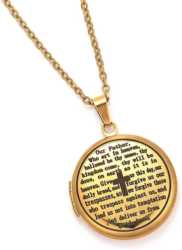 Vista 7 de Medallón religioso de la Biblia, que puede contener imágenes, grabado en inglés, señores bíblicos, oración, oración, collar de cruz de oración