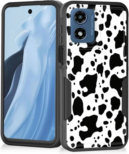 Vista 170 de Funda para Moto G Play 4G 2024, resistente de doble capa híbrida de policarbonato duro, goma suave, a prueba de golpes, funda protectora resistente
