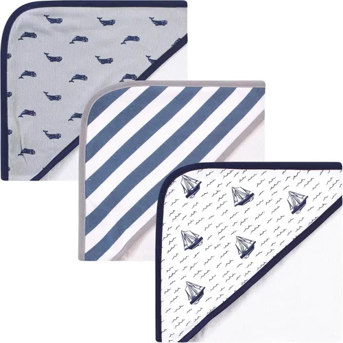 Vista 17 de Hudson Baby Toallas unisex con capucha de algodón para bebé, alfabeto, talla única