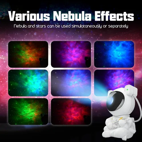 Vista 7 de kathluce Proyector de Galaxia, Proyector de Estrellas Tiktok Astronauta Proyectores de Luces Nocturnas de Nebulosa, Control Remoto con Temporizador