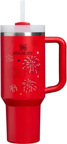 Vista 116 de STANLEY Quencher H2.0 Vaso Térmico con asa y pajilla, 64 onzas, tapa Flowstate de 3 posiciones, gran capacidad para viajes y deportes, vaso de acero
