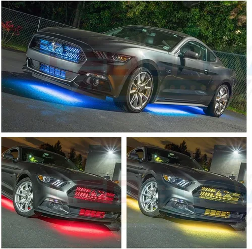 Vista 4 de LEDGlow kit de 10 luces ledes multicolor para bajos e interiores de auto