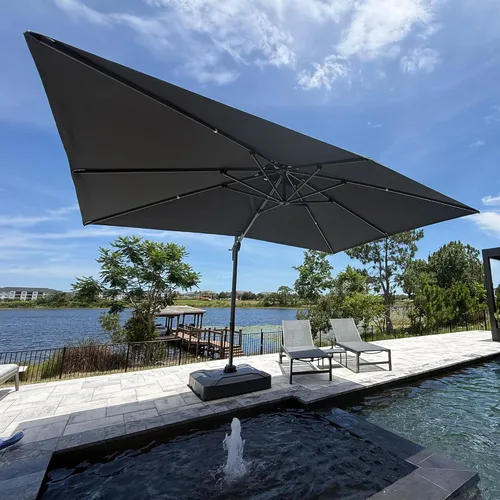 Vista 54 de PURPLE LEAF Sombrilla de Patio Voladiza de 10' x 13' para Exteriores con Base de 330 libras, Sombrilla Rectangular Grande Resistente al Viento