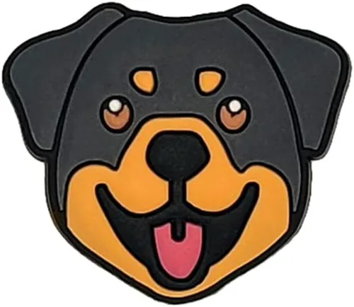 Vista 2 de Rottweiler Rottie - Juego de 2 zapatos deportivos para cachorros, con dijes de encaje para zuecos y mulas, zapatos deportivos y cualquier cordón