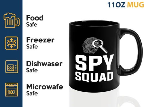 Vista 4 de Taza de café detective de 11 onzas, color negro, escuadrón espía, oficial de policía, patrulla policial, detective, policía, policía, policía