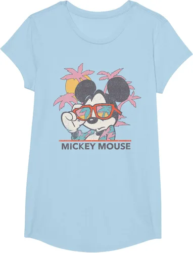 Vista 13 de Disney Mickey and Friends Mickey Mouse Tropical Retrato Camiseta S Negro