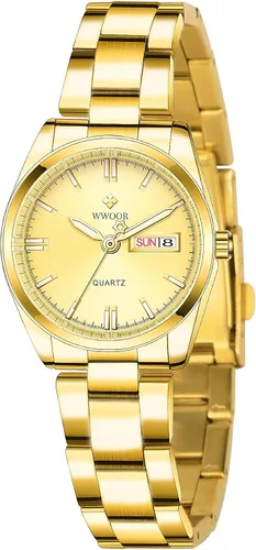 Vista 8 de carlien Relojes de lujo para mujer, calendario impermeable luminoso, reloj de pulsera de cuarzo para mujer
