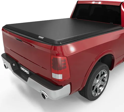 Vista 22 de OEDRO FRP Cubierta Rígida de Tonneau de Triple Pliegue Compatible con Dodge Ram 1500 2009-2024 (Carrocería Clásica y Nueva) Cama de 5.6 pies sin Ram