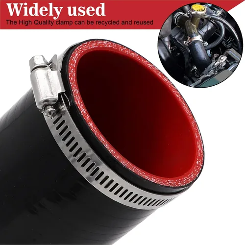 Vista 4 de Codo de 45 grados de 2 a 2.5 pulgadas, manguera de acoplador de 4 capas reforzada de silicona para turbo/intercooler/tubería de admisión, ID de 2 a