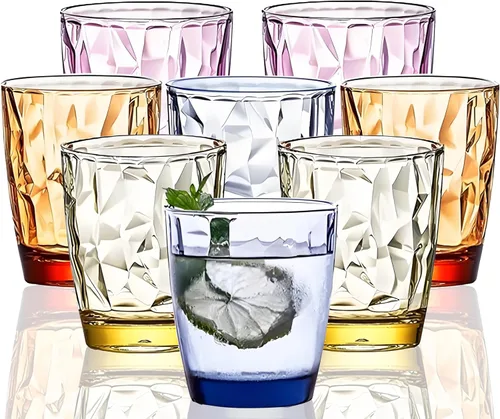 Vista 10 de Vasos irrompibles de Tritan de 10 onzas, vasos de acrílico inastillables, sin BPA, vasos de plástico duro, reutilizables, para cocina, agua, juego