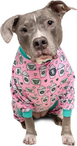 Vista 12 de Pittie Clothing Pijamas para Perro Pit Bull – Mameluco para Perro de Cobertura Completa, Ropa de Pijama Suave para Razas Medianas, Grandes, XL y XXL