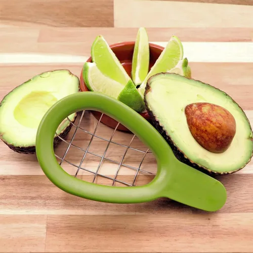 Vista 5 de Herramienta para cortar aguacate – Cuber de aguacate de 3.2 x 6.3 pulgadas con mango ergonómico, fácil de usar y limpiar, plástico de grado