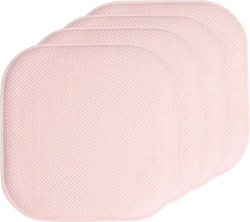 Vista 157 de Sweet Home Collection Cojines de espuma viscoelástica para silla, antideslizantes, diseño de panal de abeja, 16 x 16 pulgadas, paquete de 2