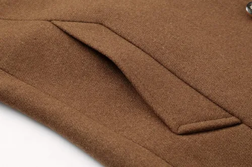 Vista 6 de chouyatou - Abrigo clásico cruzado de mezcla de lana, cuello con solapa de muesca, para hombre