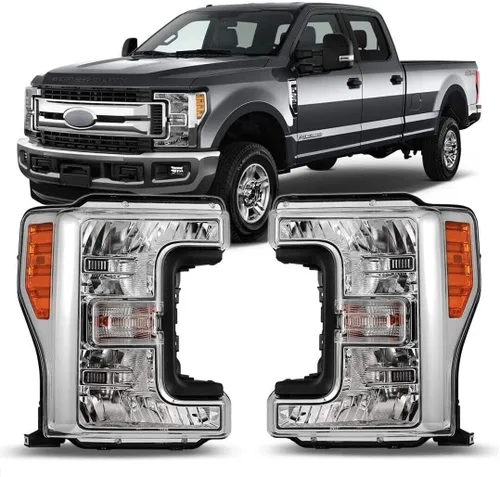 Vista 11 de Par de ensambles de faros ROXX compatibles con [2017 2018 2019 FORD F-250 F-350 F-450 F-550] SUPER DUTY, ensamble de proyector de faros, DRL