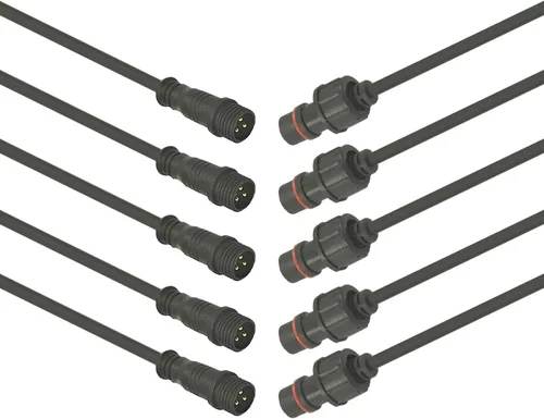 Vista 12 de Conector impermeable de 2 cables, conector LED macho hembra de 16 AWG de 2 pines con cable de extensión IP65, 7.9 in para automóvil, tira de luces