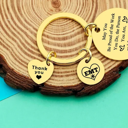 Vista 3 de Dabihu Emergency Medical Graduation Gifts EMT Keychain Emergency Nurse Medical School Gift Medical Student Paramedic Keyring