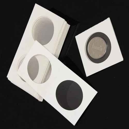 Vista 7 de Soporte para monedas de cartón, 50 unidades de bolsillo abatible para dólar de plata, centavos, colección de un cuarto (50 unidades)