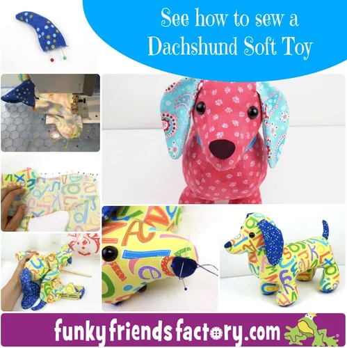 Vista 3 de FUNKY FRIENDS FACTORY Patrón de perro salchicha Digger & Dixie