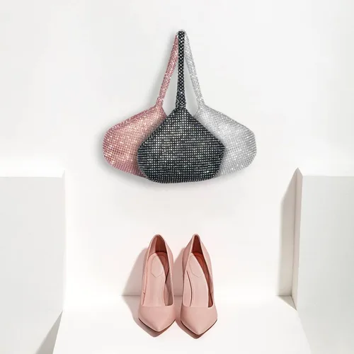 Vista 9 de AOYUNHUI Hand Bags Purses for Women Rhinestone Hobo Bag for Women Clutch Purses for Women for Wedding Reception Prom Reunion