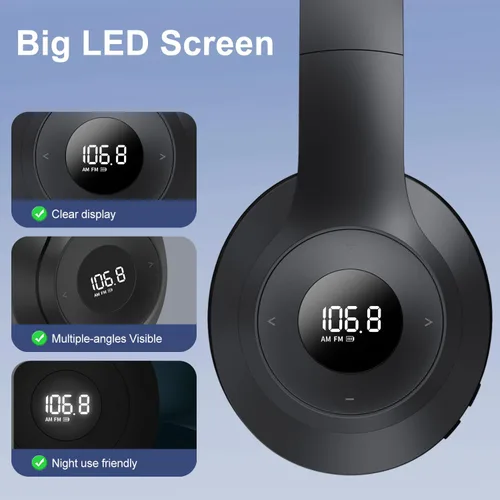 Vista 4 de X5 AM FM Radio Auriculares recargables, auriculares de radio portátiles personales am/fm Orejeras digitales con la mejor recepción para correr
