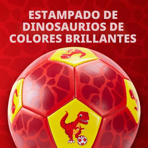 Vista 3 de hahaland Balón de fútbol tamaño 3 para niños con bolsa de malla de bomba Rojo