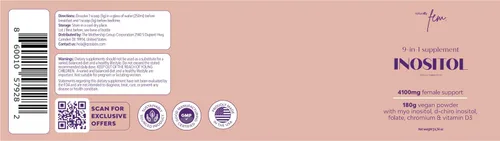 Vista 6 de QSTA Suplemento de mio-inositol y D-Chiro inositol para mujeres 4100 mg (proporción 40: 1) - Soporte hormonal y metabólico 9 en 1 con mioinositol.