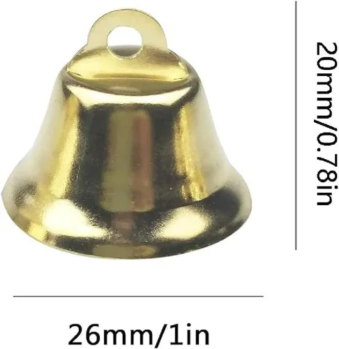 Vista 2 de 60 campanas doradas de 1.024 in/1 pulgada para manualidades, decoración y fabricación de campanas de viento