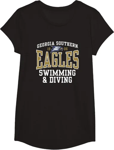Vista 3 de Georgia Southern University Camiseta de natación y buceo Eagles, Negro