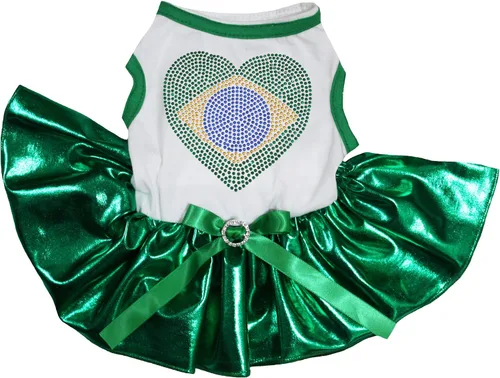 Vista 13 de petitebella cachorro perro ropa nacional corazón tema mascota vestido, XS, Australia