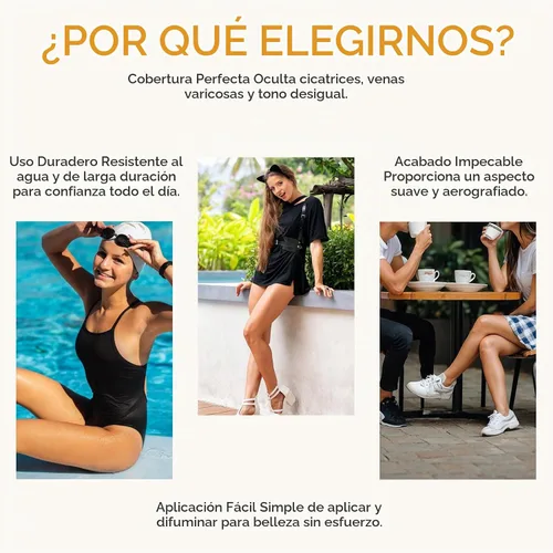 Vista 6 de Maquillaje impermeable para piernas y cuerpo, base corporal perfeccionadora de la piel de larga duración, cubierta de venas sin transferencia