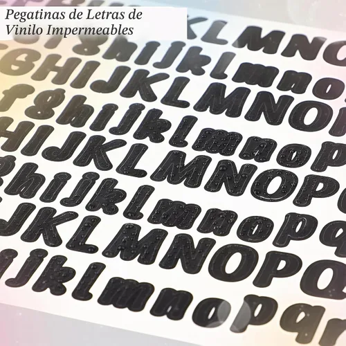 Vista 2 de Calcomanías de letras pequeñas, 0.5 pulgadas, 2500 unidades Negro