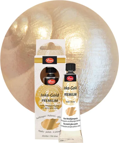 Vista 6 de Viva Decor® Inka Gold Premium Set (oro, oro rosa, oro viejo, 3 x 1,41 oz) pintura acrílica metálica - juego de pintura artesanal - pinturas