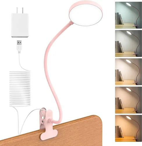 Vista 10 de LiFMIRA Lámpara de Cama con Clip de Luz 8W 66 LED Luz de Lectura para Cama, 5 Colores 10 Niveles de Brillo Regulable, Lámpara de Lectura de Metal
