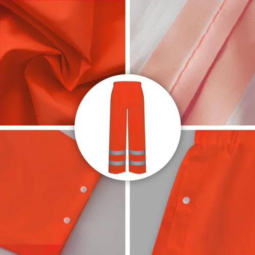 Vista 25 de TCCFCCT Chaqueta de lluvia de alta visibilidad para hombre, impermeable, abrigo de lluvia de alta visibilidad para hombres y mujeres con capucha