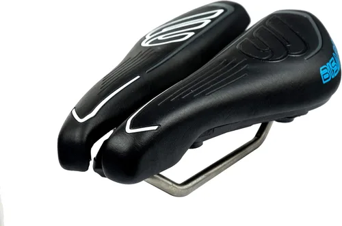 Vista 4 de BiSaddle SRT Sillín de bicicleta ajustable sin nariz súper corto negro con rieles de titanio, ajuste personalizado, cómodo, talla única