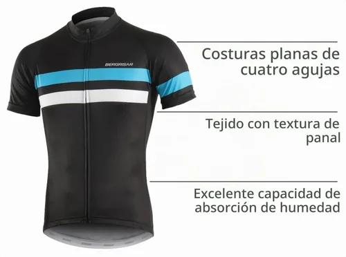 Vista 4 de BERGRISAR - Camisetas de ciclismo de manga corta para hombre 8001 azul