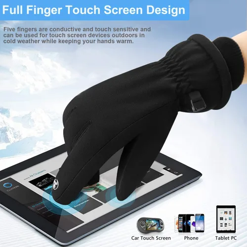 Vista 3 de Timepoch Guantes de invierno para hombres y mujeres, guantes cálidos para pantalla táctil, resistentes al viento, guantes térmicos, guantes de nieve