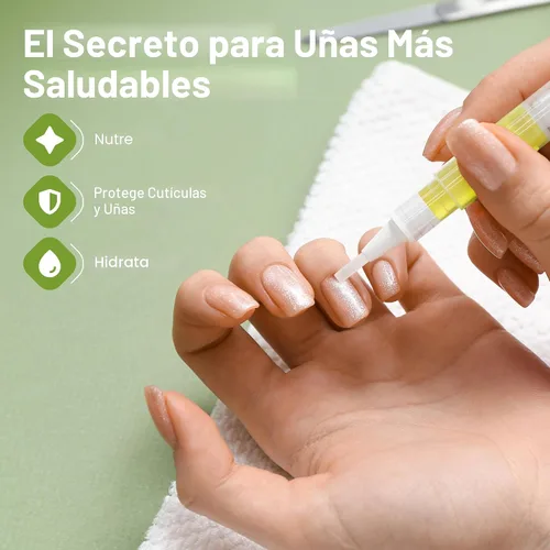 Vista 4 de Bolígrafo de aceite para cutículas con vitamina E – Aceite hidratante para uñas y cutículas – Pluma de pincel sin desorden para cutículas secas