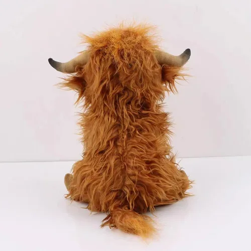 Vista 5 de Juguetes de peluche de vaca escocesa de las tierras altas de 11 pulgadas, animales de peluche suaves y tiernos adecuados para decoración del hogar