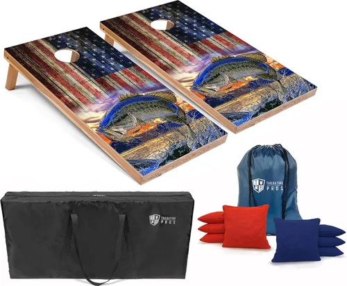 Vista 11 de Tailgating Pros Cornhole Board Set w/Bean Bags and Carrying Case - 4'x2' Corn Hole Toss - Tournament and Lightweight Options - Optional LED Lights