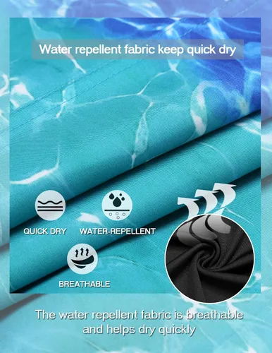 Vista 4 de COOFANDY Traje de baño para hombre con forro de compresión 2 en 1, traje de baño corto de secado rápido