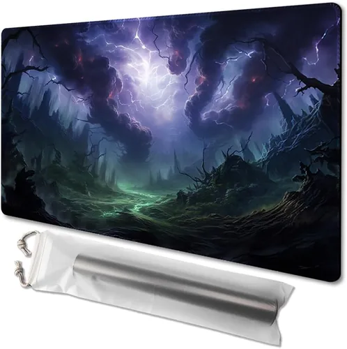 Vista 17 de MTG - Tapete de juego tamaño 24 x 14 pulgadas, bolsas de almacenamiento antideslizantes, ideal para entusiastas de los juegos de cartas, tapete