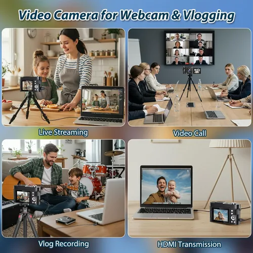 Vista 7 de Cámara Digital 4K de 50 MP con Enfoque Automático Cámara de Vlogging para YouTube con Pantalla Abatible de 180° de 2.8 pulgadas, Cámara de Zoom