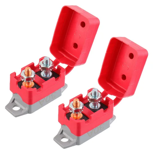 Vista 8 de Disyuntor de Circuito de Reinicio Automático de 15A 12V-24V con Cubierta Perno Prisionero para Cargadores de Batería Camiones Motores de Automóvil