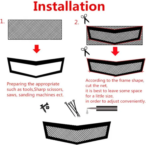 Vista 3 de Universal Aluminum Alloy Automotive Grille Mesh Sheet 40x13 Inch