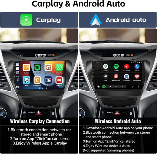 Vista 3 de SIXWIN 1G+32G Radio de Estéreo de Coche Android para Hyundai Elantra 2011 2012 2013 con Apple Carplay Inalámbrico Android Auto Bluetooth pantalla