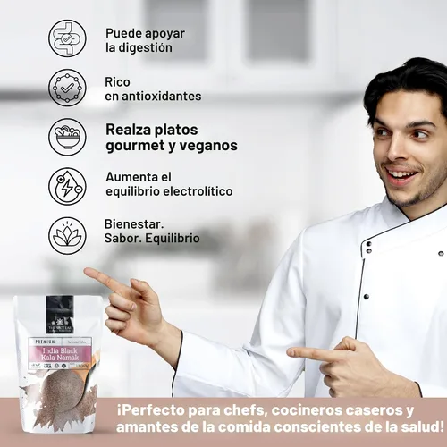 Vista 4 de The Spice Lab Kala Namak Sal negra – Sal india del Himalaya en tarro francés – Condimento puro vegano Kala Namak para revueltas de tofu – Sabor