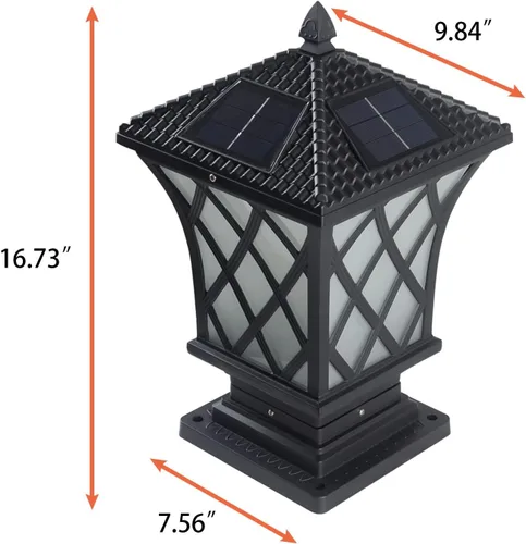 Vista 3 de Kendal Lámpara solar grande para exteriores con tapa LED, resistente al agua (paquete de 2)